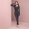 Ropa Interior Térmica Lenzing Modal de Hilo 80 para Mujer, Conjunto de Ropa de Otoño, Tops y Pantalones Térmicos para Mujer, Capa Base, Generadora de Calor