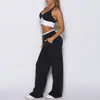 Calça Cargo Multi-Bolsos com Cordão Levanta Bumbum de Alta Elasticidade Estilo Europeu e Americano Conjunto de Roupa Fitness Esportiva Yoga para Mulheres com Sutiã Push-Up de Alça no Pescoço