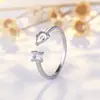 Anillo de Moda 2026 Estilo OL Zorro Lindo Tachonado con Diamantes Oro Rosa para Mujer, Joyería de Lujo Ligero de Gama Alta