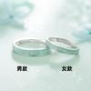 Anel de Casal de Porcelana Azul e Branca S925 Sterling Silver Par Feminino Masculino de Design de Nicho Anel Tanabata Presente para Namorada