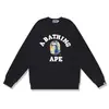 Marca de moda transfronteriza de comercio exterior BAPE sudadera con capucha de punto para hombre, otoño e invierno, manga larga, estampado de letras, holgada, cuello redondo