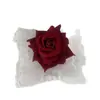 Estilo Gótico Oscuro Pulsera de Encaje con Rosa Roja Dulce Fresca Sexy Cubierta de Muñeca Personalizada Accesorios de Mano para Vestido Lolita
