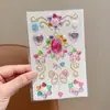 Pegatinas de Diamante para Niñas, Pegatinas Faciales, Pintura con Cuentas, Maquillaje de Cejas, Corazón Estéreo, Pegatinas de Cristal de Colores Perla