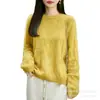 Novo suéter de lã escovada outono e inverno para mulheres, suéter de tricô com tranças gola redonda, suéter básico estilo coreano de caimento solto