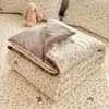 Colcha de Algodón Puro para Verano, Clase A, Algodón Puro para Madres y Bebés, Colcha de Aire Acondicionado, Estilo Ins, Fresca y Sencilla, Adecuada para Dormir Desnudo, Colcha Delgada de Dibujos Animados para Dormitorio