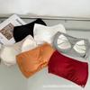Verão uma palavra- oca- out cruz volta tubo top das mulheres de látex um- peça copo strapless sexy push up embrulhado peito
