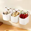 Caja de almacenamiento linda de oso de dibujos animados para colgar en la pared, cocina, para cebolla, jengibre y ajo, sin perforaciones, almacenamiento en pared, colgante lateral de refrigerador, azul