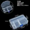 Caja de almacenamiento de escritorio de plástico con rejilla, 10, 15 y 24 botones transparentes, para accesorios de pesca, joyería y cosméticos.