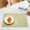 Jogo Americano Pied-de-Poule Morandi, Jogo de Mesa Impermeável e à Prova de Óleo na Cor Creme, Tapete de Couro Resistente ao Calor Estilo Ins para Casa