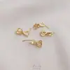 Fecho de Pingente Banhado a Ouro 14K com Caractere da Sorte, Moeda de Cobre, Flor de Cerejeira, Fecho de Semente de Melão, Fecho de Pingente para Colar de Cristal de Jade DIY
