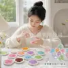 50-100 gramos de bloque de construcción de pétalos de seis hojas bola de relleno hecha a mano, slime transparente de color sólido, materiales para manualidades de transmisión en vivo