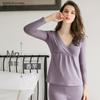Ropa de lactancia para embarazadas y mujeres embarazadas: top base de una sola pieza, ajustado al cuerpo, elástico, ideal para el posparto. Ropa interior térmica fina.