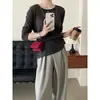 Suéter de punto Taochuan versión coreana de alta calidad suave y cómodo holgado minimalista de línea media pequeño de metal versátil para mujer YL177