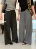 Pantalones Casuales Rectos Adelgazantes Antienvejecimiento Estilo Coreano Sencillos Versátiles Color Verde Limón Té Verde Otoño para Mujer 11251
