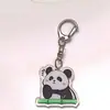 Llavero de Panda de Dibujos Animados Colgante Acrílico Llavero de Vacaciones para Estudiante Accesorio Regalo Muñeco para Llave de Coche Navidad