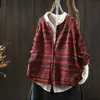 Cárdigan Chaqueta Suéter Tejido para Mujer 2025 Nuevo Otoño Hilo de Algodón Estampado Retro Holgado Hermoso Top