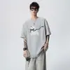 Camiseta Masculina de Manga Curta com Estampa de Cachorro de Bolinhas Marca Nicho Tendência Design Casual Top de Verão Gola Redonda Camiseta Versátil