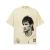 2026 Cruzamento Neymar Verão Estilo Americano Gola Redonda 300g Algodão Puro Ombro Caído Peso Pesado Manga Curta Camiseta Básica Masculina