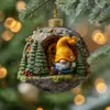Decorações de Árvore de Natal de Guaxinim e Ouriço Transfronteiriças, Enfeites de Natal, Pingentes Pequenos Planos de Acrílico