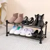 Estantería de Almacenamiento Multicapa Estante para Zapatos Multifuncional de Tubo de Acero Pintado Grosor Hogar Ensamblaje Sencillo Estilo Europeo Unidad de Estantería de Piso