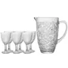 Conjunto de 6 Taças de Vinho Margarida 320ml e 1 Jarra 1.5L Cristal - Wolff