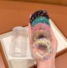 5 Peças de Scrunchies de Tricô Coloridos Novos Enlatados com Bolinhas Brilhantes, Alta Elasticidade, Estilo Japonês e Coreano, Acessórios de Cabelo Elegantes e Doces