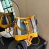 Bolsa de ombro cross-border bucket bag 2024 Nova moda contraste cor pequena bolsa ins bolsa mensageiro bolsa casual moda bolsa feminina