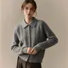 Cárdigan de Punto Trenzado con Cuello Oso de Miel y Forro Polar para Mujer, Nuevo Estilo Otoño/Invierno 2026, Abrigo Suéter de Punto de Manga Larga de Alta Gama