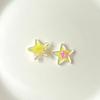 Doce cool flash rosa de cinco pontas estrela diy creme caso de telefone photo frame caixa de fone de ouvido estrela acessórios y2g estilo resina jóias acessórios