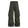 Pantalones cargo estilo americano OREETA de bolsillo grande, adecuados tanto para hombres como para mujeres, pantalones casuales rectos de pierna ancha holgados y modernos unisex