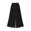 Comercio Exterior Europeo y Americano Transfronterizo Mujer Talla Grande 200 Libras Sueltos Pantalones de Pierna Ancha Pantalones Cortos Plisados Cintura Alta Pantalones de Gasa Casual