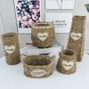 Cesta de Flores de Paja para Sala de Estar al por Mayor Florero de Decoración Interior Nórdica Floristería Flor Seca Florero para Arreglos Florales Cesta de Almacenamiento Decorativa