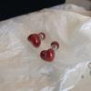 Pendientes Ankora Red Two-Use Love para mujer Otoño e Invierno Alta Gama Sense 2024 Nuevos Pendientes únicos color vino tinto Pendientes para mujer