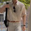 Camisa de Manga Corta de Verano para Hombre 2025 Nuevo Estilo Coreano Camisa Delgada Diseño de Nicho Color Sólido Estilo Ligero Maduro Top de Moda