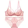 Conjunto de Lencería Sexy de Encaje Transfronterizo para Mujer, Sujetador Push-Up para Pecho Pequeño, Conjunto de Sujetador Delgado y Cómodo Transpirable con Soporte Lateral para el Pecho