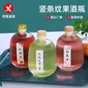 Botella de Vino de Frutas con Rayas Verticales Vidrio Sellado Botella de Vino Pequeña Vino Rosado Reenvasado Botella Transparente 500ml 375ml Tarro Pequeño de Vino