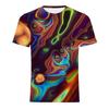 Amazon Verano Nuevo Camiseta Abstracta 3D Impresión Digital Camiseta de Hombre Cuello Redondo Casual Camiseta de Hombre con Regla de Ropa para Niños