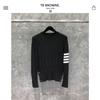 Suéter TIME BREATHE TB Cashmere para mujer, primavera y otoño, jersey de cuello redondo con cuatro barras, suéter de punto coreano ajustado