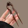 Palitos de Cabelo de Acrílico com Contas Presilhas de Cabelo em Forma de U Acessórios de Cabelo para Pão de Verão 2026 Novas Presilhas de Cabelo Simples Modernas para o Dia a Dia