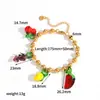Colar de Aço Inoxidável Série de Frutas Transfronteiriças Conjunto de Joias Corrente de Clavícula com Contas de Uva Limão Frescas e Doces para Mulheres