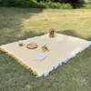 Manta de picnic, tapete impermeable, manta de camping para exteriores, manta blanca, tapete de playa, lona para suelo de tienda, accesorio para fotografía de playa estilo francés