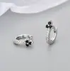 Pendientes de plata de ley 925 con turquesa azul, diseño geométrico de moda estilo ins, únicos y de alta gama, lujo ligero con incrustaciones de diamantes, pendientes de aro para mujer
