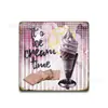 Placas de lata retro personalizadas para fast-food para paredes de restaurantes, arte decorativo de lata quadrado 20x30cm