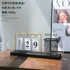 Porta-canetas Simples e Luxuoso com Calendário, Decoração de Mesa de Escritório, Display Multifuncional de Data, Adereço para Fotografia de Cena