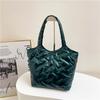 Bolsa de jaqueta acolchoada de algodão brilhante feminina 2024 inverno nova moda ombro bolsa feminina portátil grande capacidade bolsa de viagem