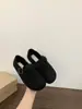 Sandálias Birkenstock Cinza de Veludo com Solado Grosso, Sapatos Quentinhos e Peludos, Sapatos de Algodão para Mulheres, Novos Sapatos Birkenstock Outono e Inverno 2025
