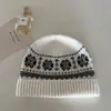 Gorro Tejido Jacquard Retro Estilo Fair Isle para Mujer, Caliente para la Temporada de Invierno con Protección para los Oídos, Gorro de Lana para Cabeza Grande, Gorro de Tejer