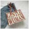 Bolso de Mano de Moda de Gran Capacidad con Estampado de Letras Otoño e Invierno 2025 Bolso de Tutoría Bolso Tote de Lona Simple Casual para Ropa de Trabajo