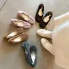 Zapatos de Lana de Caña Baja con Plataforma Oculta para Mujer, Nuevo Estilo Otoño, Punta Redonda, Moño, Zapatos de Tacón Medio, Zapatos de Caña Baja Peludos Estilo Coreano
