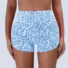 Shorts de Yoga de Venda Quente Transfronteiriça Estampa de Leopardo Bumbum de Pêssego Cintura Alta Levanta Bumbum Justos Esportes ao Ar Livre Corrida Fitness